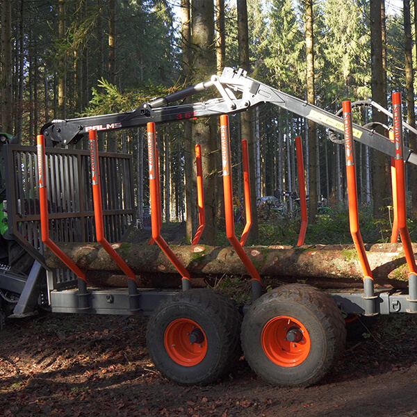Rückewagen mit Kran für den Forsteinsatz