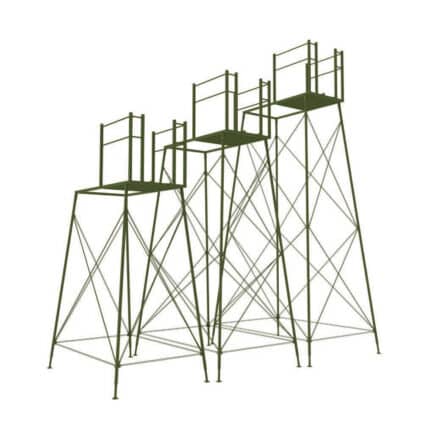 Stationäres Kanzel Untergestell in drei verschiedenen Ausführungen auf weißen Grund